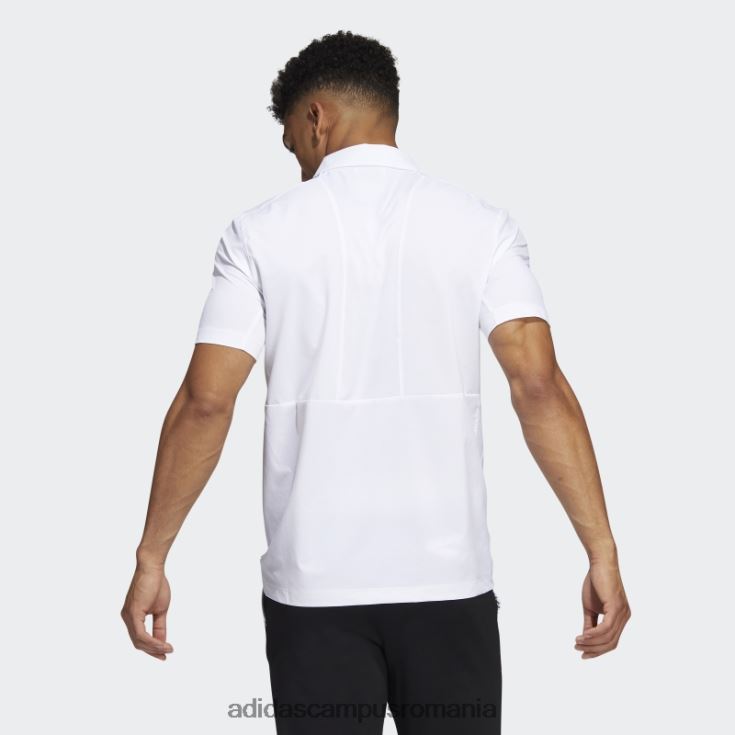 adidas campus romania tricou polo alb al antrenorilor stadionului Aggies bărbați alb/maro/multi J266N220669