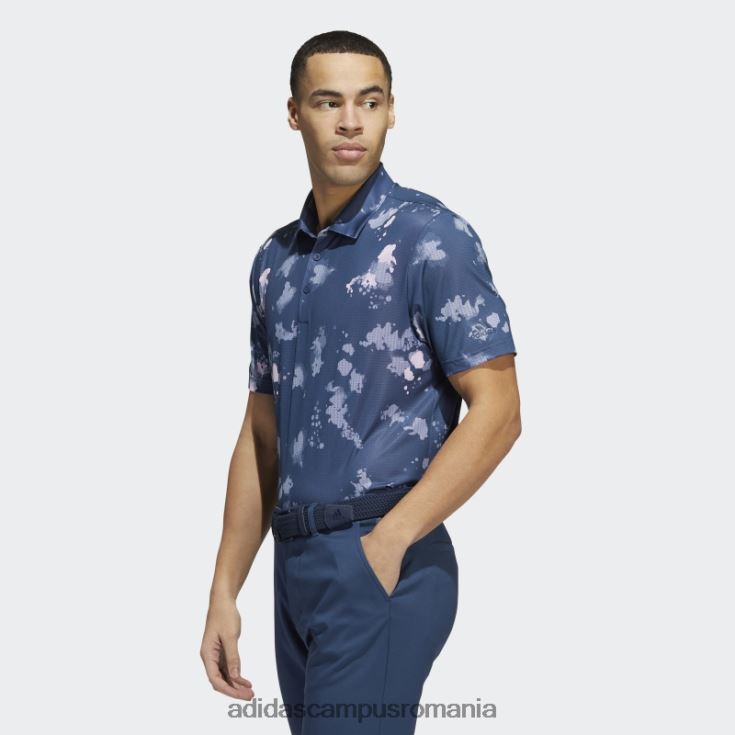adidas campus romania tricou polo bleumarin cu imprimeu stropit bărbați bleumarin/liliac J266N220729