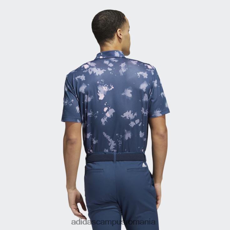 adidas campus romania tricou polo bleumarin cu imprimeu stropit bărbați bleumarin/liliac J266N220729