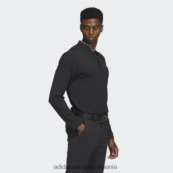 adidas campus romania tricou polo negru cu maneca lunga bărbați negru J266N220248