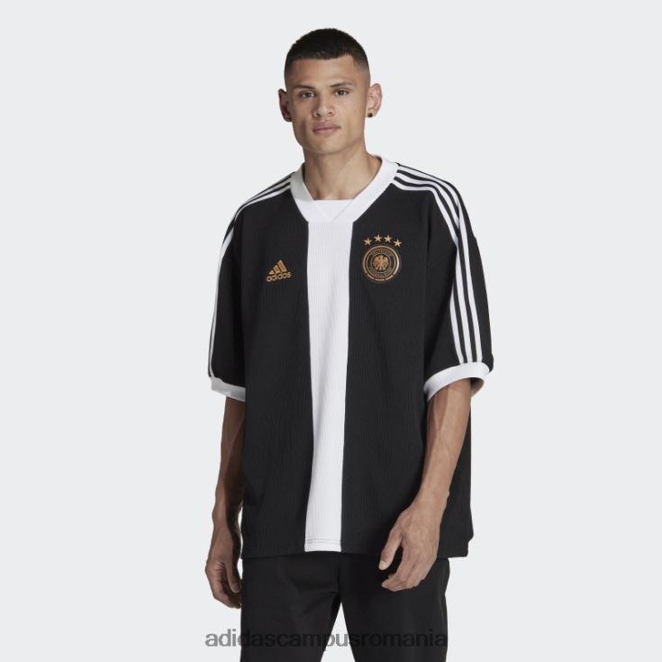 adidas campus romania tricou trei sferturi cu iconița neagră a Germaniei bărbați alb negru J266N220255