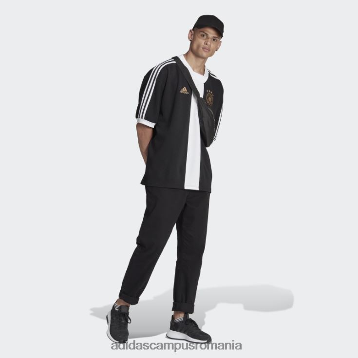 adidas campus romania tricou trei sferturi cu iconița neagră a Germaniei bărbați alb negru J266N220255
