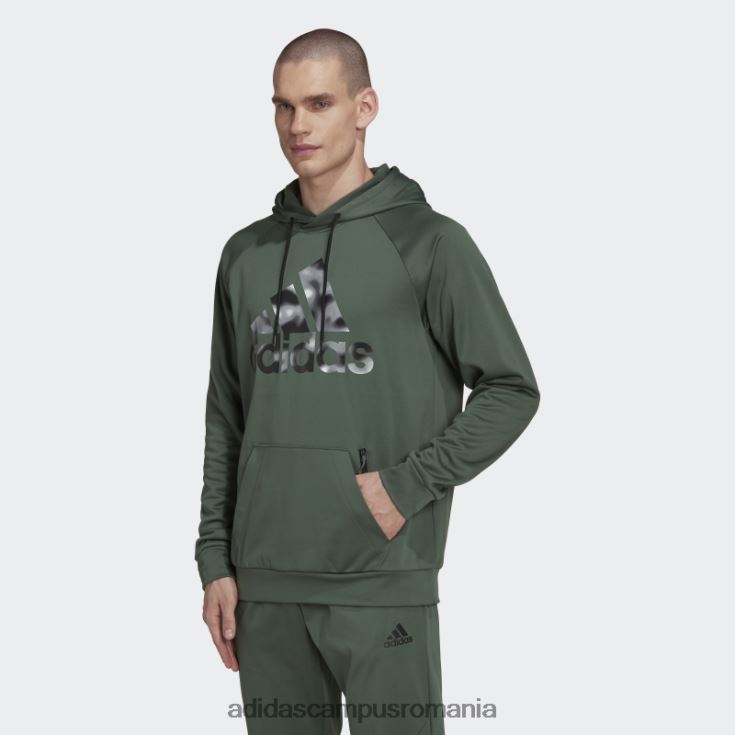 adidas campus romania Green oxide aeroready game and go camo logo hanorac bărbați oxid verde J266N220770
