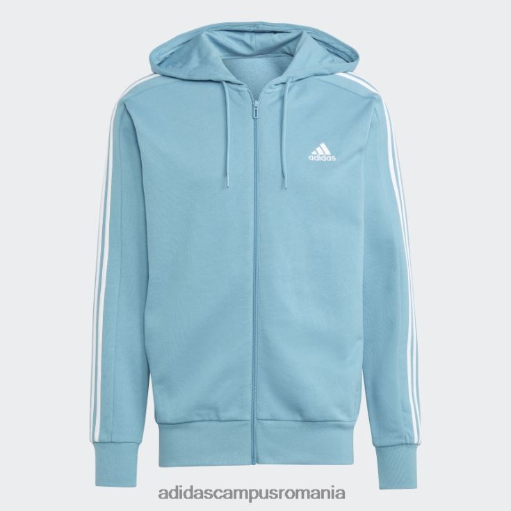 adidas campus romania blue essentials french terry 3 dungi, cu fermoar complet bărbați albastru alb J266N220788
