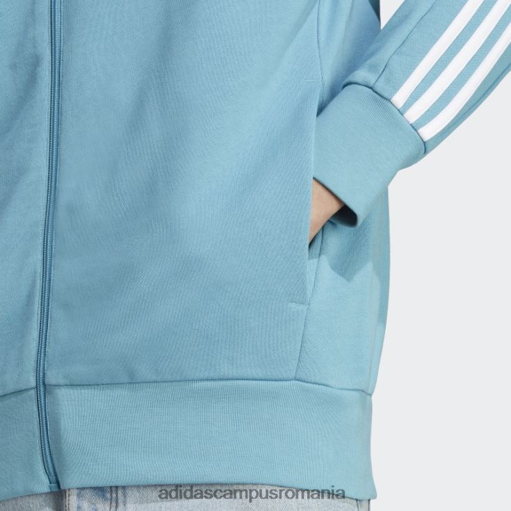 adidas campus romania blue essentials french terry 3 dungi, cu fermoar complet bărbați albastru alb J266N220788
