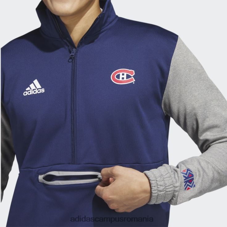 adidas campus romania canadiens 22 nhl jachetă cu fermoar 1/4 bleumarin bărbați bleumarin/gri mediu/nhl-mca-508 J266N220785