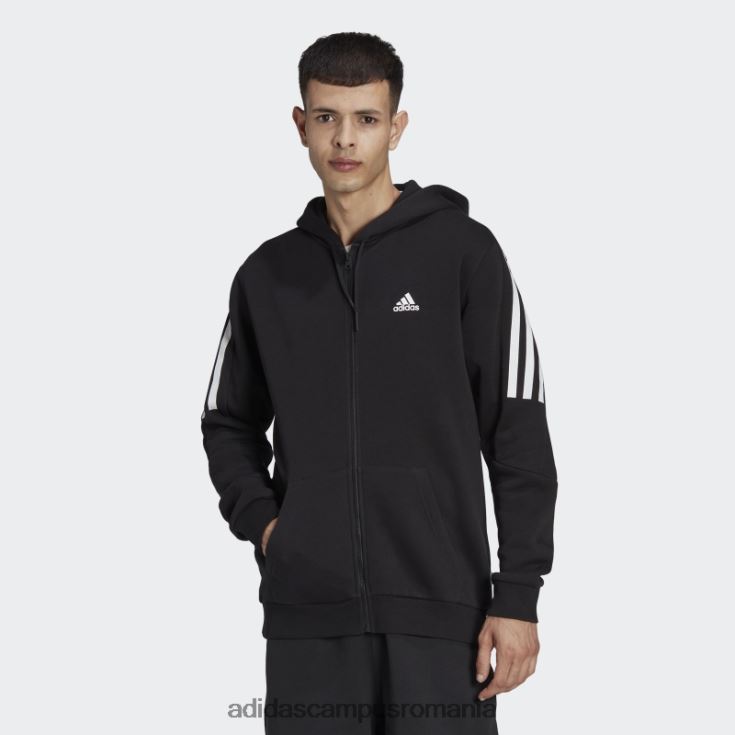 adidas campus romania hanorac adidas cu fermoar complet din fleece icons future black bărbați negru J266N220757
