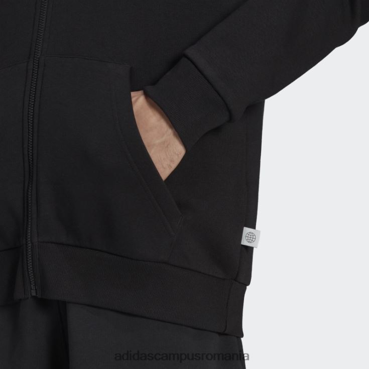 adidas campus romania hanorac adidas cu fermoar complet din fleece icons future black bărbați negru J266N220757