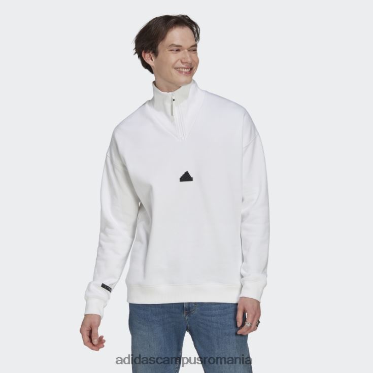 adidas campus romania hanorac alb cu fermoar 1/4 bărbați alb J266N220752
