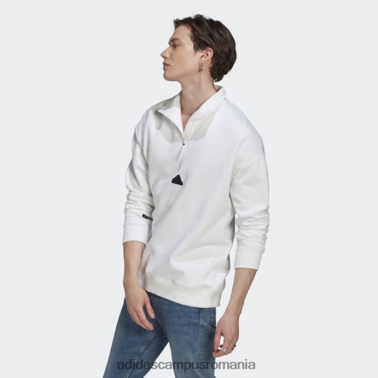 adidas campus romania hanorac alb cu fermoar 1/4 bărbați alb J266N220752