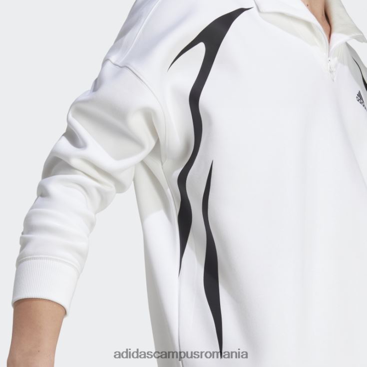 adidas campus romania hanorac colorblock cu fermoar sfert negru bărbați alb negru J266N220879