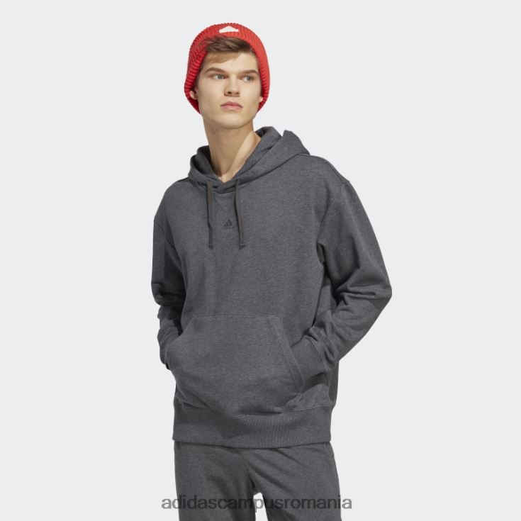 adidas campus romania hanorac cu capotă gri închis, all szn, din țesătură franțuzească bărbați erica gri închis J266N220885