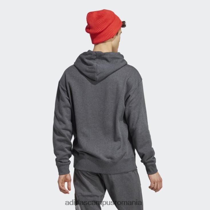 adidas campus romania hanorac cu capotă gri închis, all szn, din țesătură franțuzească bărbați erica gri închis J266N220885