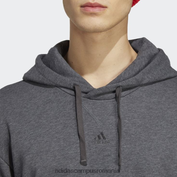 adidas campus romania hanorac cu capotă gri închis, all szn, din țesătură franțuzească bărbați erica gri închis J266N220885
