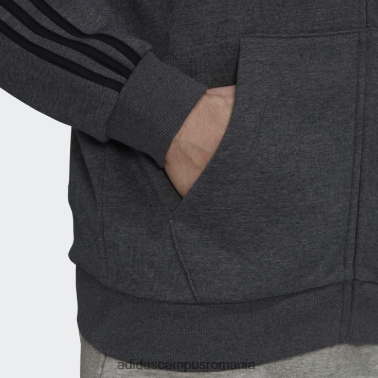adidas campus romania hanorac cu fermoar complet gri închis, din lână, cu fermoar complet bărbați erica gri închis J266N220747