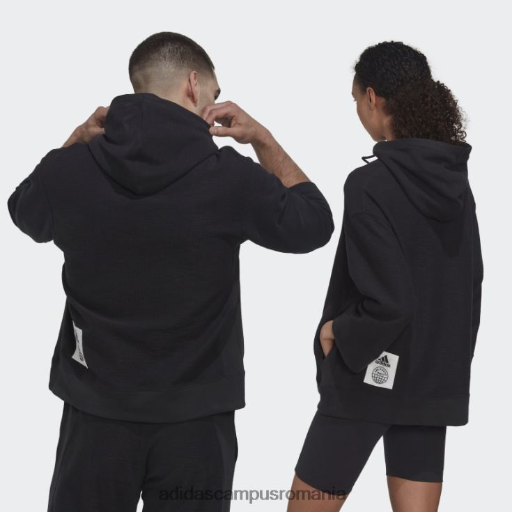 adidas campus romania hanorac cu glugă din țesătură franțuzească inversată (gen neutru) negru bărbați negru J266N220756