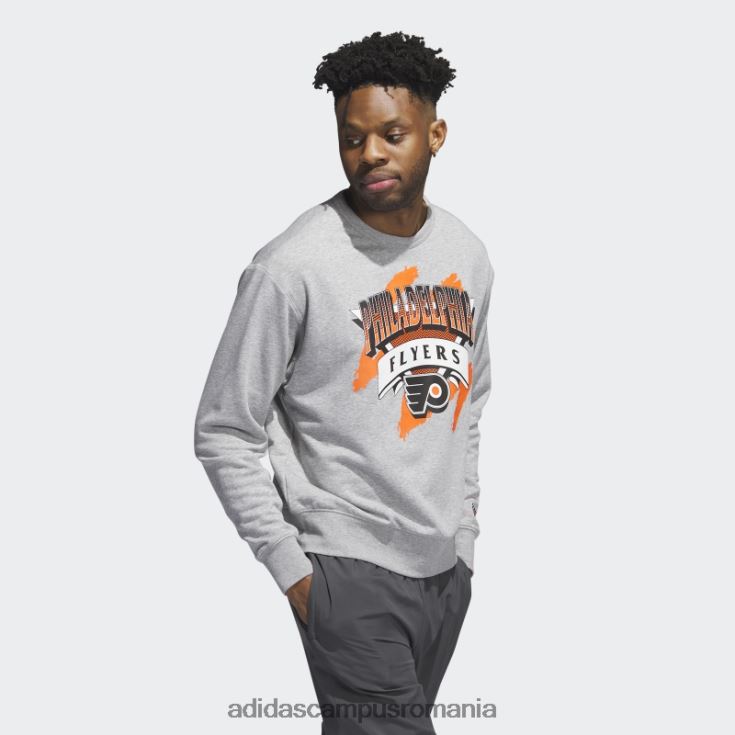 adidas campus romania hanorac de echipaj vintage flyers gri mediu bărbați gri mediu/alb/multi J266N220921