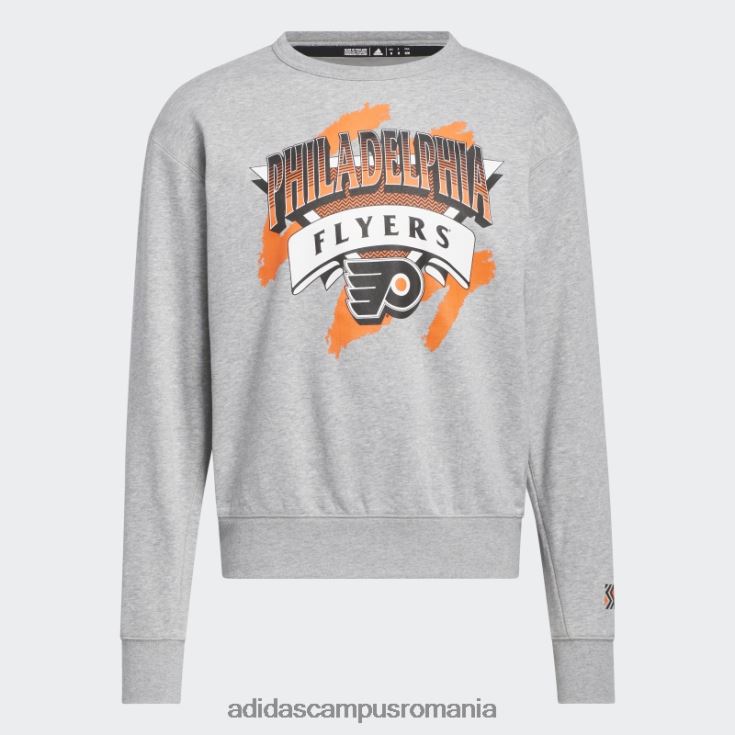 adidas campus romania hanorac de echipaj vintage flyers gri mediu bărbați gri mediu/alb/multi J266N220921
