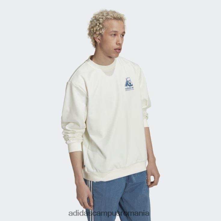 adidas campus romania hanorac de iarnă cu gât roșu alb fierbinte bărbați alb J266N220773