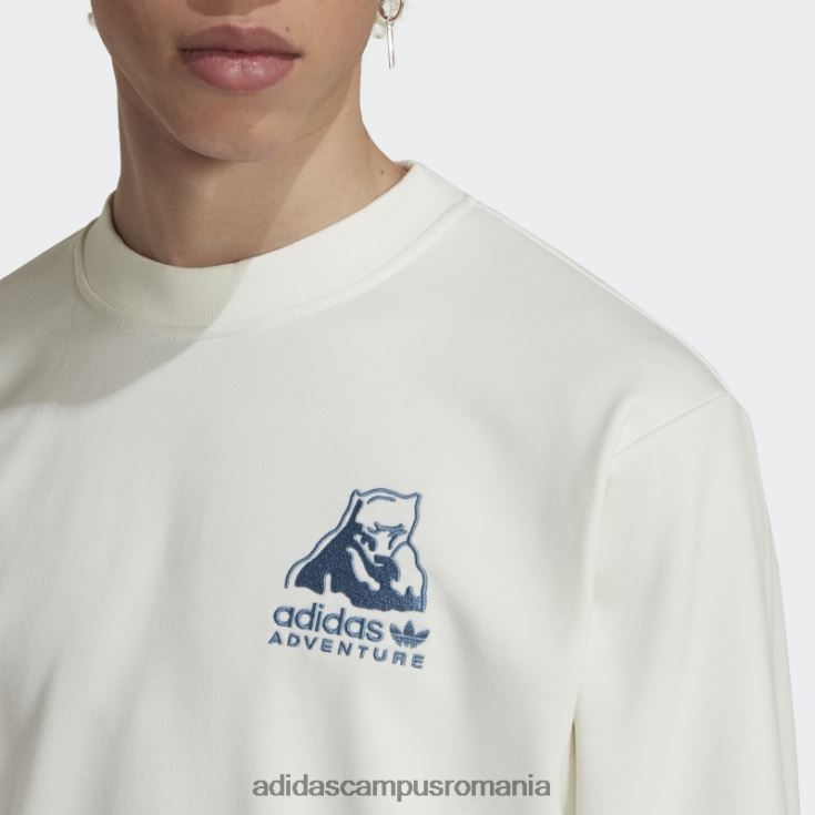 adidas campus romania hanorac de iarnă cu gât roșu alb fierbinte bărbați alb J266N220773