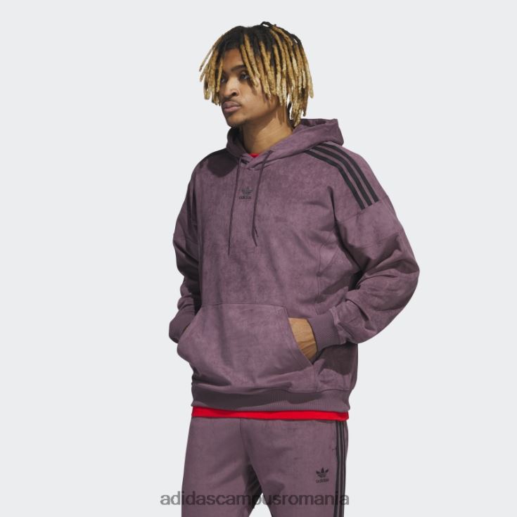 adidas campus romania hanorac maroon adicolor classics plush bărbați maro J266N220783