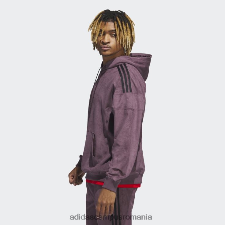 adidas campus romania hanorac maroon adicolor classics plush bărbați maro J266N220783