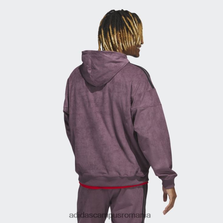 adidas campus romania hanorac maroon adicolor classics plush bărbați maro J266N220783