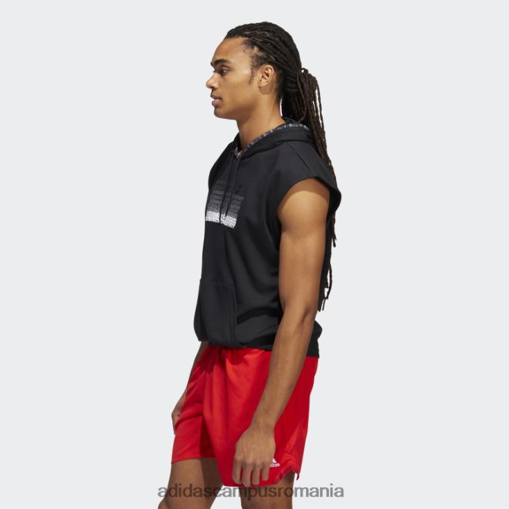 adidas campus romania hanorac negru adidas cu mânecă scurtă donovan mitchell bărbați negru J266N220973