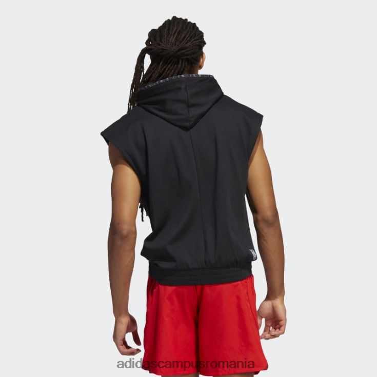 adidas campus romania hanorac negru adidas cu mânecă scurtă donovan mitchell bărbați negru J266N220973