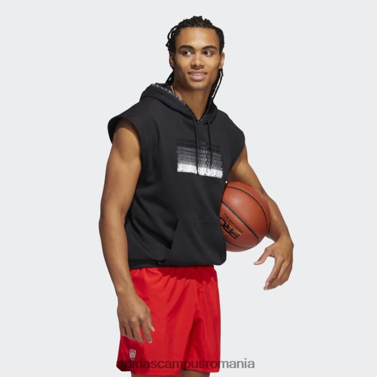 adidas campus romania hanorac negru adidas cu mânecă scurtă donovan mitchell bărbați negru J266N220973