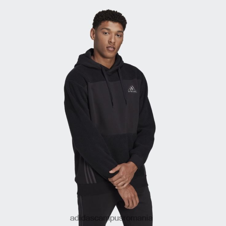 adidas campus romania hanorac negru cu glugă de vacanță essentials bărbați negru/carbon J266N220746