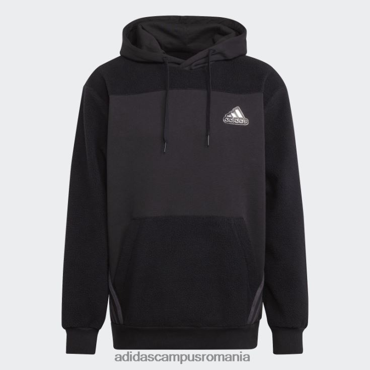adidas campus romania hanorac negru cu glugă de vacanță essentials bărbați negru/carbon J266N220746