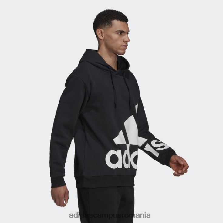adidas campus romania hanorac negru din fleece cu logo gigant essentials bărbați alb negru J266N220767