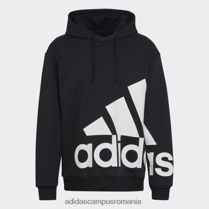 adidas campus romania hanorac negru din fleece cu logo gigant essentials bărbați alb negru J266N220767