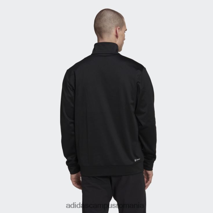 adidas campus romania joc aeroready și go mic logo cu jumătate de fermoar negru bărbați alb negru J266N220768