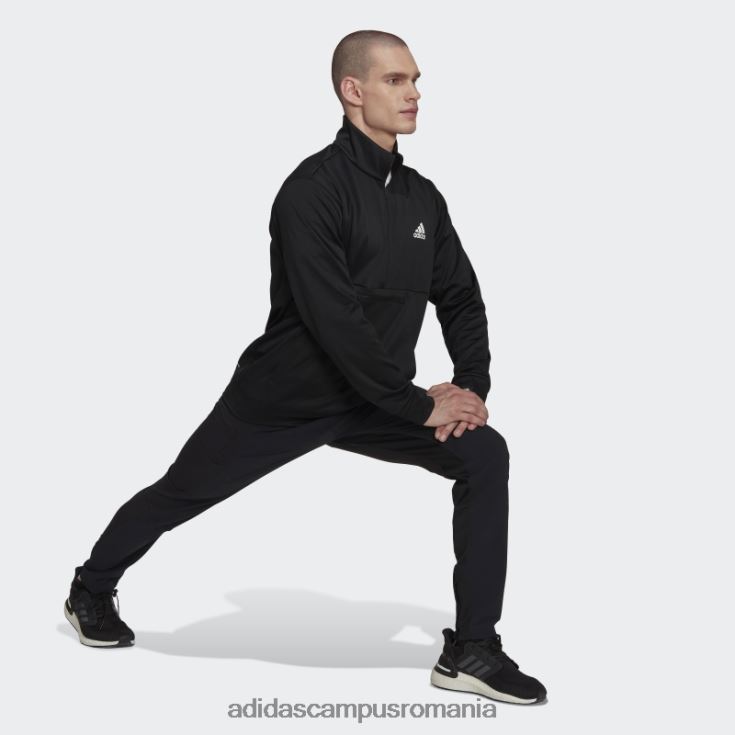 adidas campus romania joc aeroready și go mic logo cu jumătate de fermoar negru bărbați alb negru J266N220768