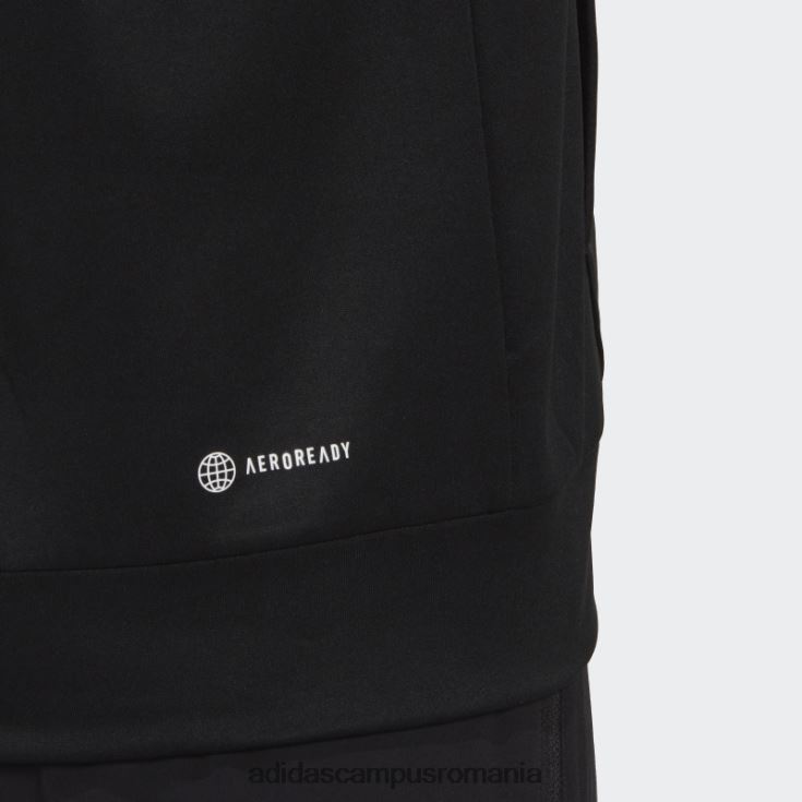 adidas campus romania joc aeroready și go mic logo cu jumătate de fermoar negru bărbați alb negru J266N220768