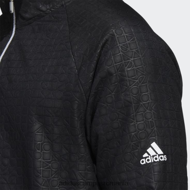 adidas campus romania pulover negru cu fermoar sfert gravat bărbați negru J266N220744