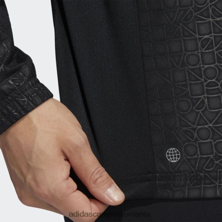 adidas campus romania pulover negru cu fermoar sfert gravat bărbați negru J266N220744