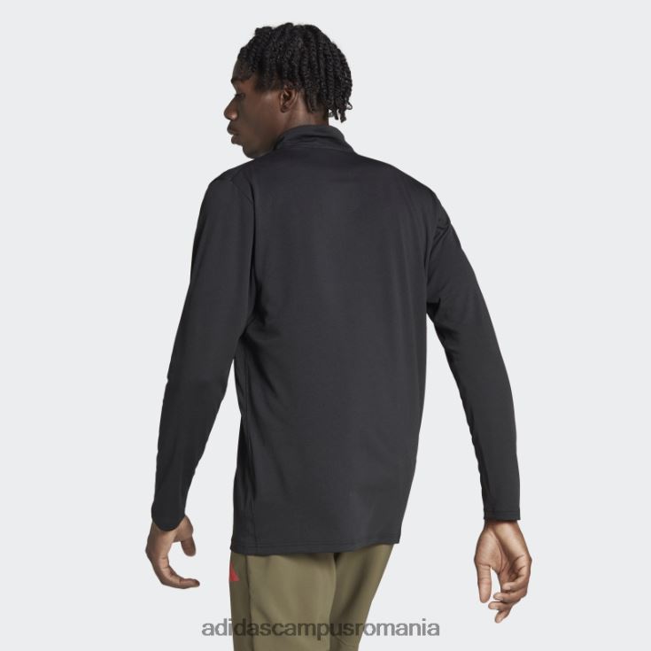 adidas campus romania tren essentials tricou cu mânecă lungă cu fermoar 1/4, negru bărbați gri inchis J266N220882