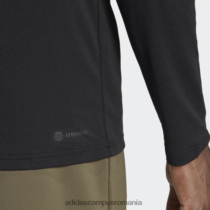 adidas campus romania tren essentials tricou cu mânecă lungă cu fermoar 1/4, negru bărbați gri inchis J266N220882