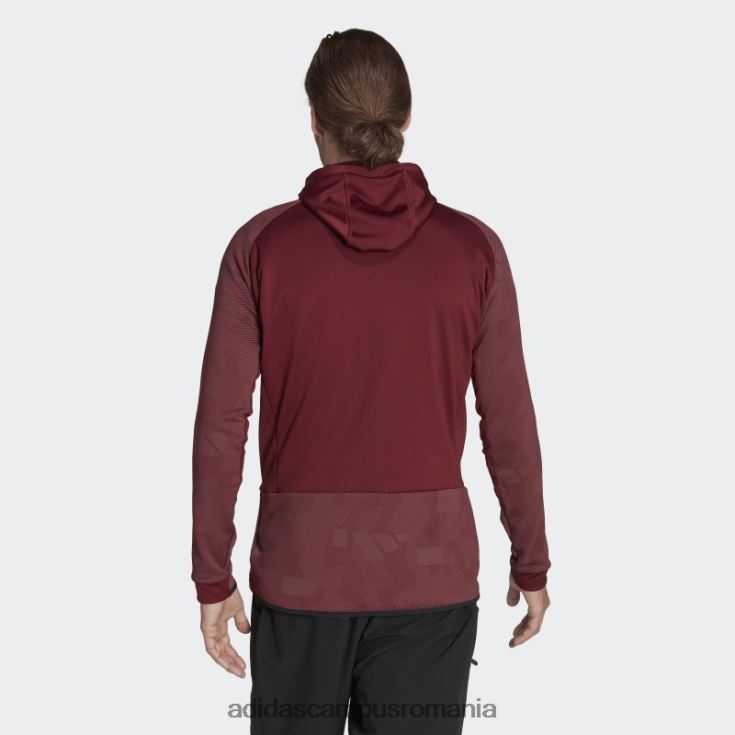 adidas campus romania geacă de drumeție fleece cu glugă terrex tech fleece roșie bărbați roșu J266N221427