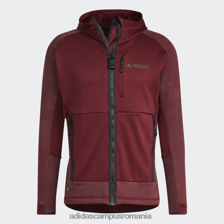 adidas campus romania geacă de drumeție fleece cu glugă terrex tech fleece roșie bărbați roșu J266N221427