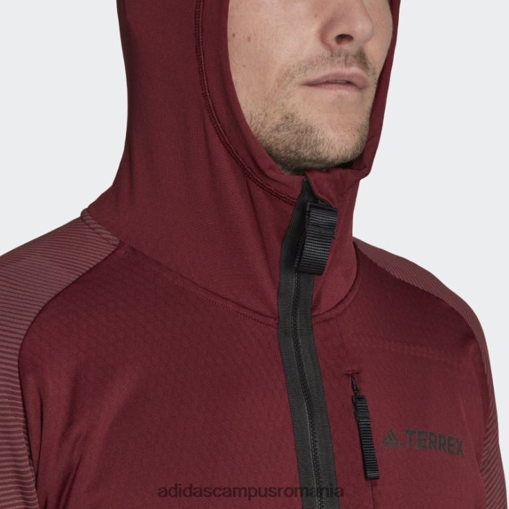 adidas campus romania geacă de drumeție fleece cu glugă terrex tech fleece roșie bărbați roșu J266N221427