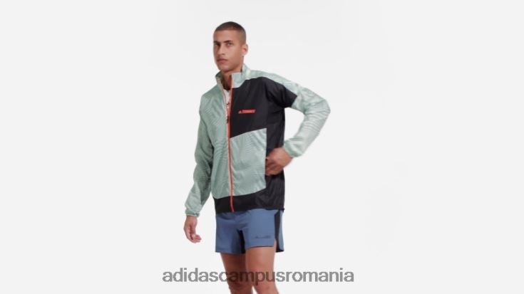 adidas campus romania geaca de vant cu imprimeu trail running terrex gri bărbați verde/gri J266N221429