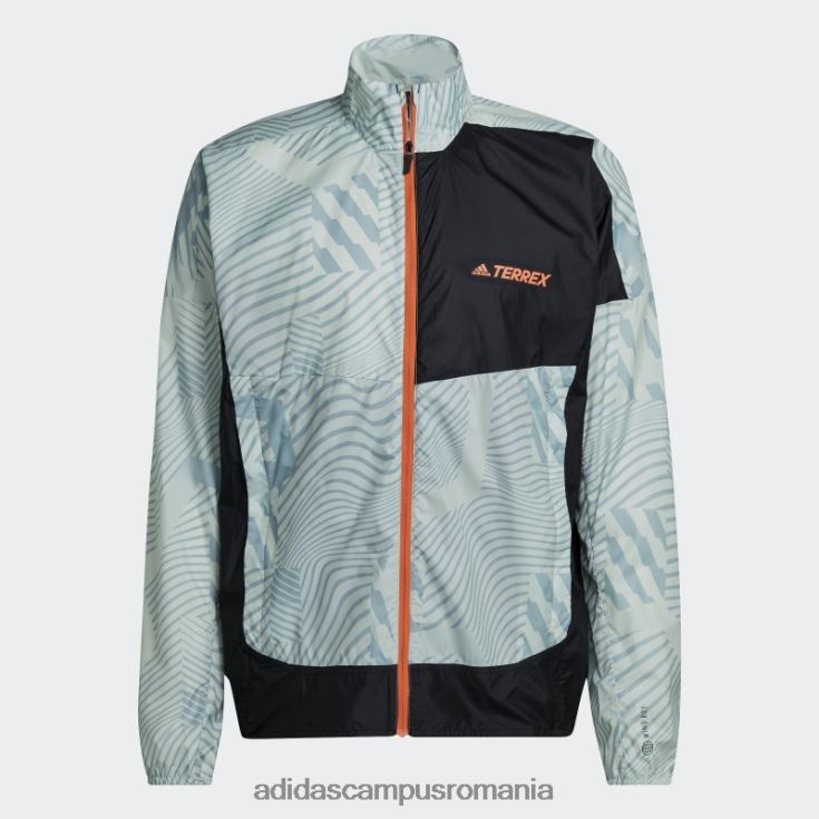 adidas campus romania geaca de vant cu imprimeu trail running terrex gri bărbați verde/gri J266N221429