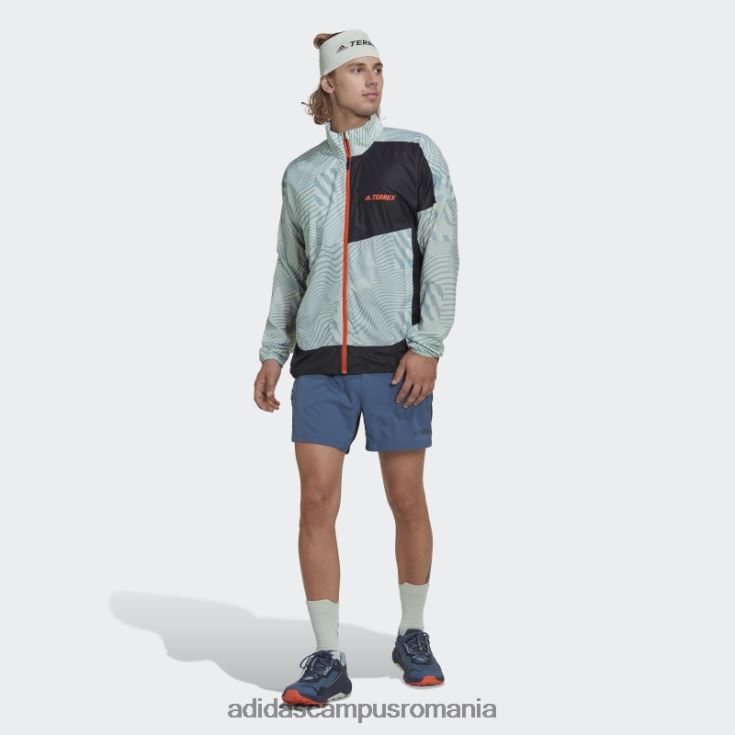 adidas campus romania geaca de vant cu imprimeu trail running terrex gri bărbați verde/gri J266N221429