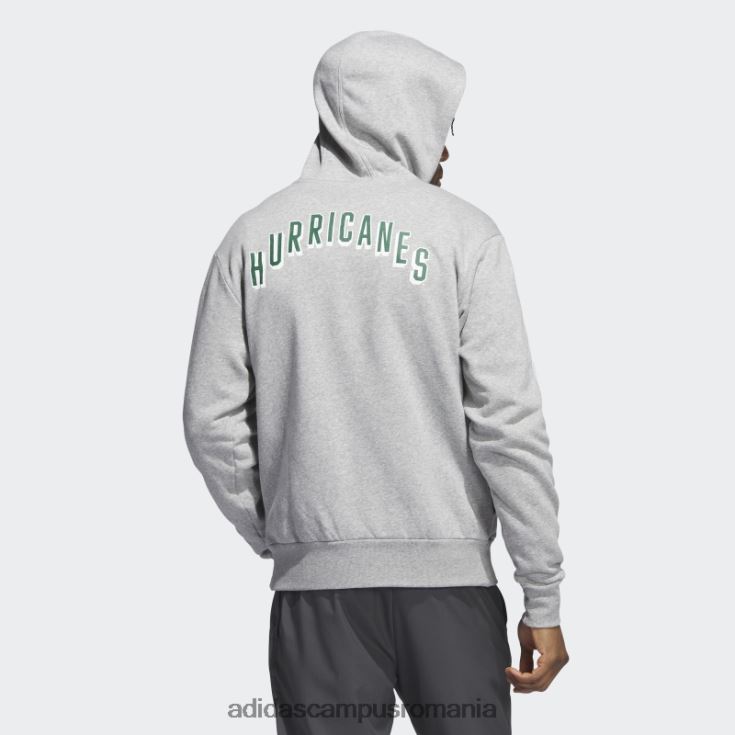 adidas campus romania hanorac cu fermoar complet hurricanes gri adidas bărbați gri/alb/ncaa-mia-702-1 J266N221420