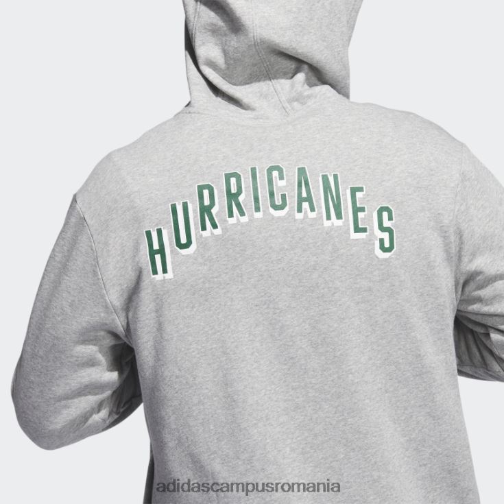 adidas campus romania hanorac cu fermoar complet hurricanes gri adidas bărbați gri/alb/ncaa-mia-702-1 J266N221420