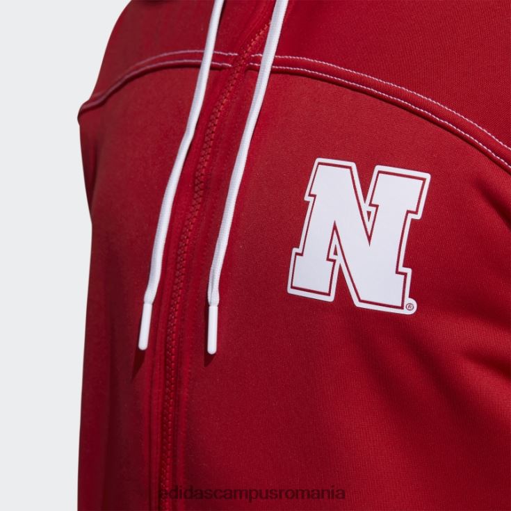 adidas campus romania hanorac roșu cu fermoar complet cornhuskers stadium bărbați roșu/alb/nebraska J266N221422
